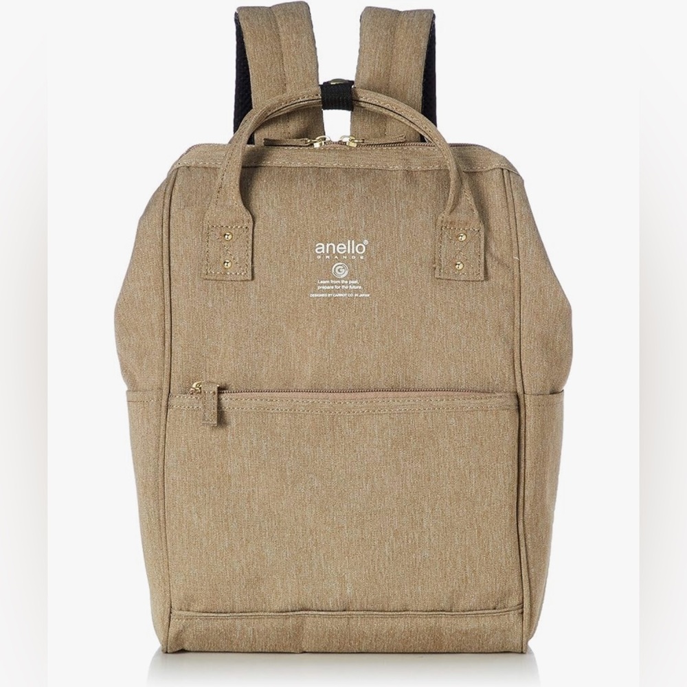 anello GRANDE(アネロ グランデ) Women's Metal Clasp Backpack Small, Beige, One Size